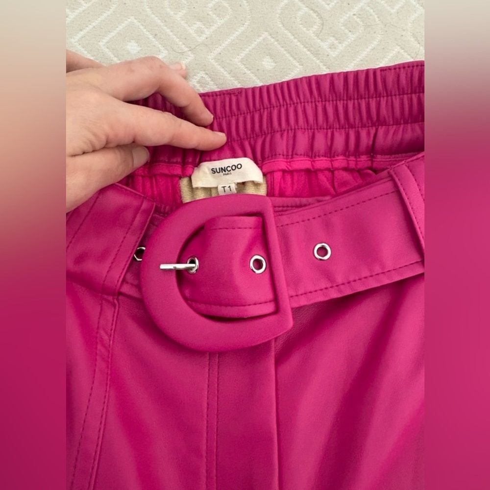 SUNCOO Fuchsia Belted Pants